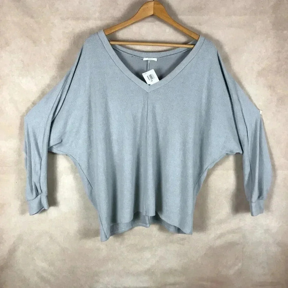 SOPRANO Plus Size Cozy Hacci Dolman Top Gray NWT 2X - Picture 7 of 9